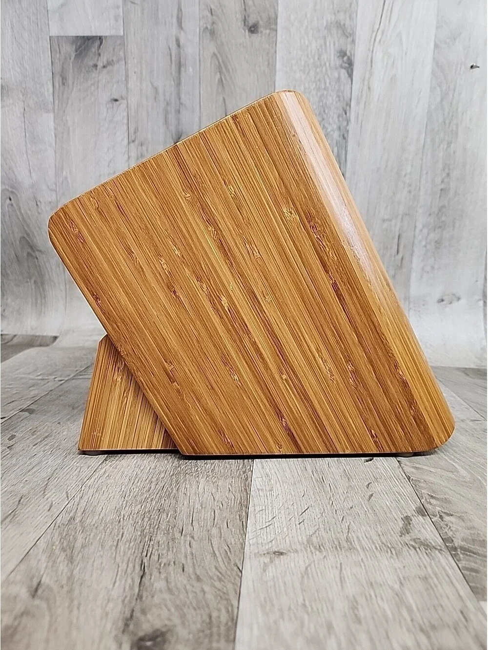 Cangshan Wood Knife Block Asymmetrical Freestanding 6 Slots Bamboo